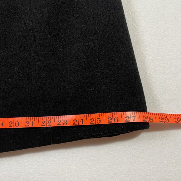Calvin Klein Wool Blend Belted Tailored Black Coat Collared Knee Length Size 12 - Picture 9 of 16
